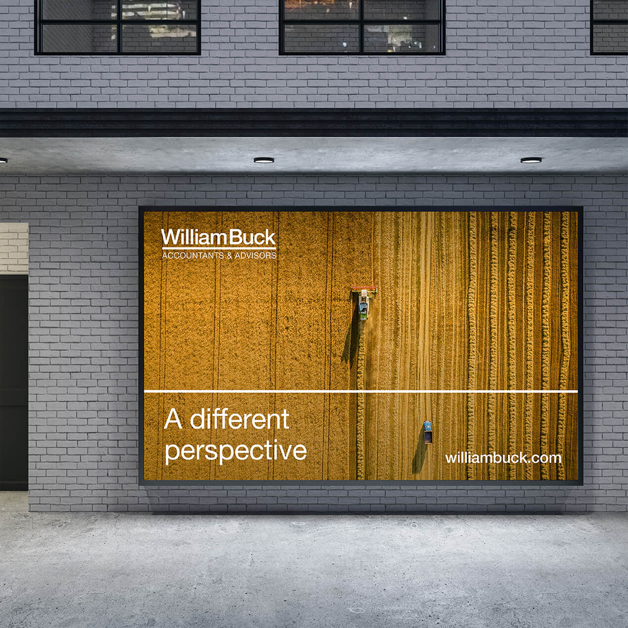 William Buck large outdoor screen ad display
