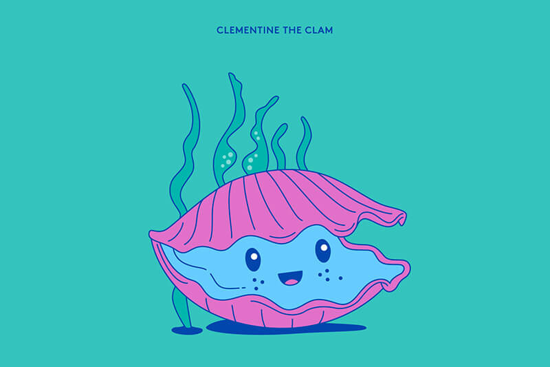 Illustration of Clementine the Clam
