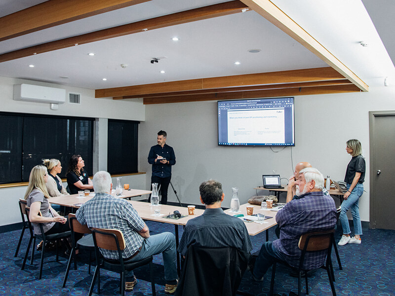 Will and Jordaine running a workshop with the team at Regional Development Eyre Peninsula