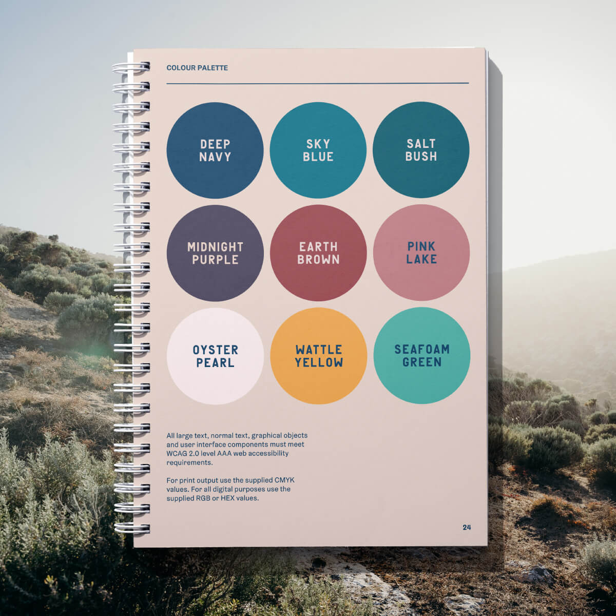The Eyre Peninsula brand colour palette