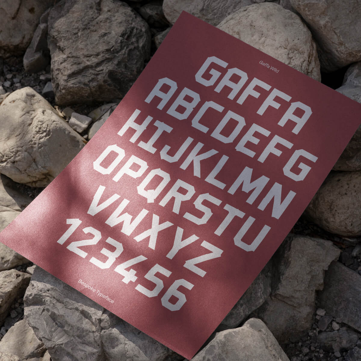 Demonstration of the Eyre brand typography mocked up on a poster
