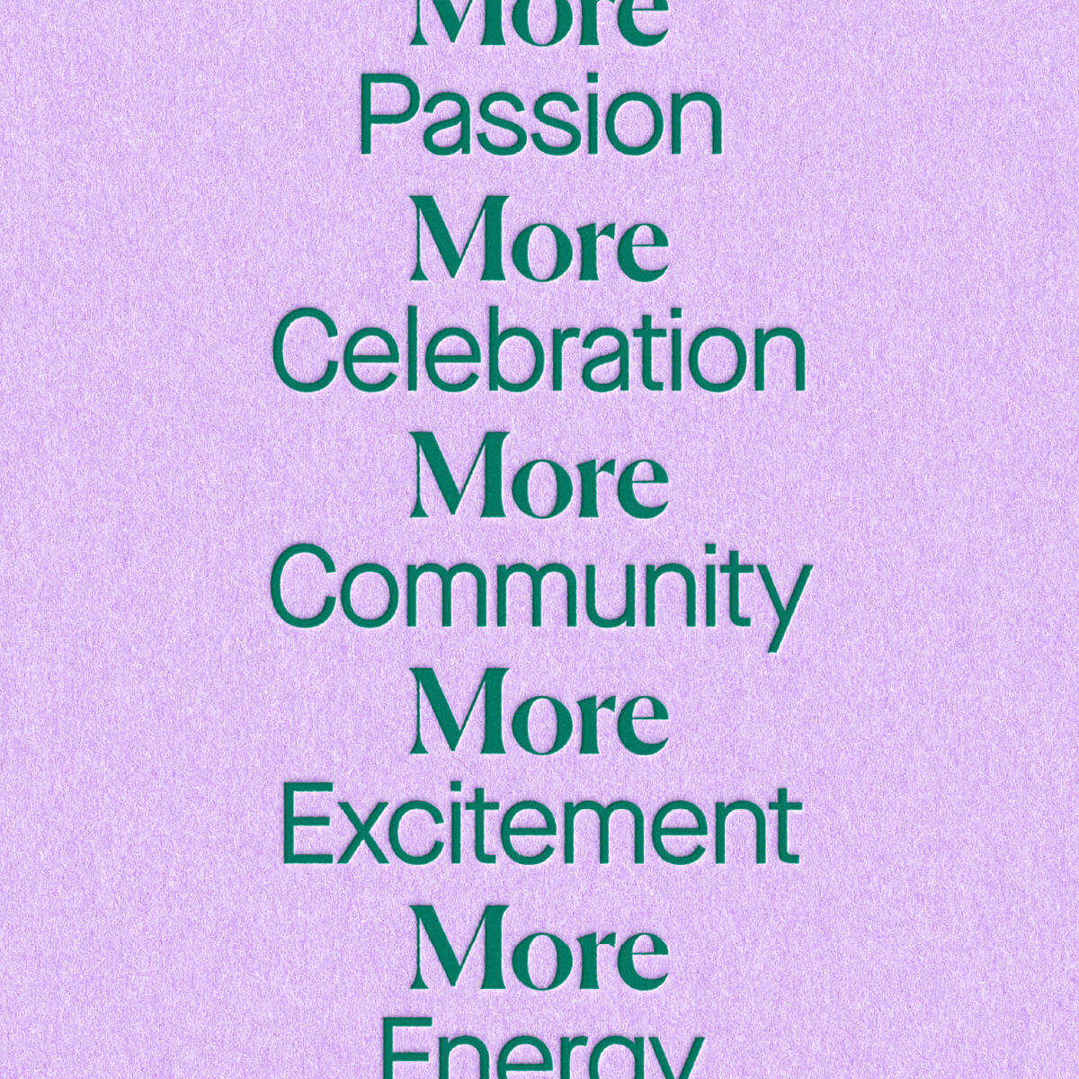 Morphettville messaging reading 'More Passion, More Celebration, More Community, More Excitement, More Energy