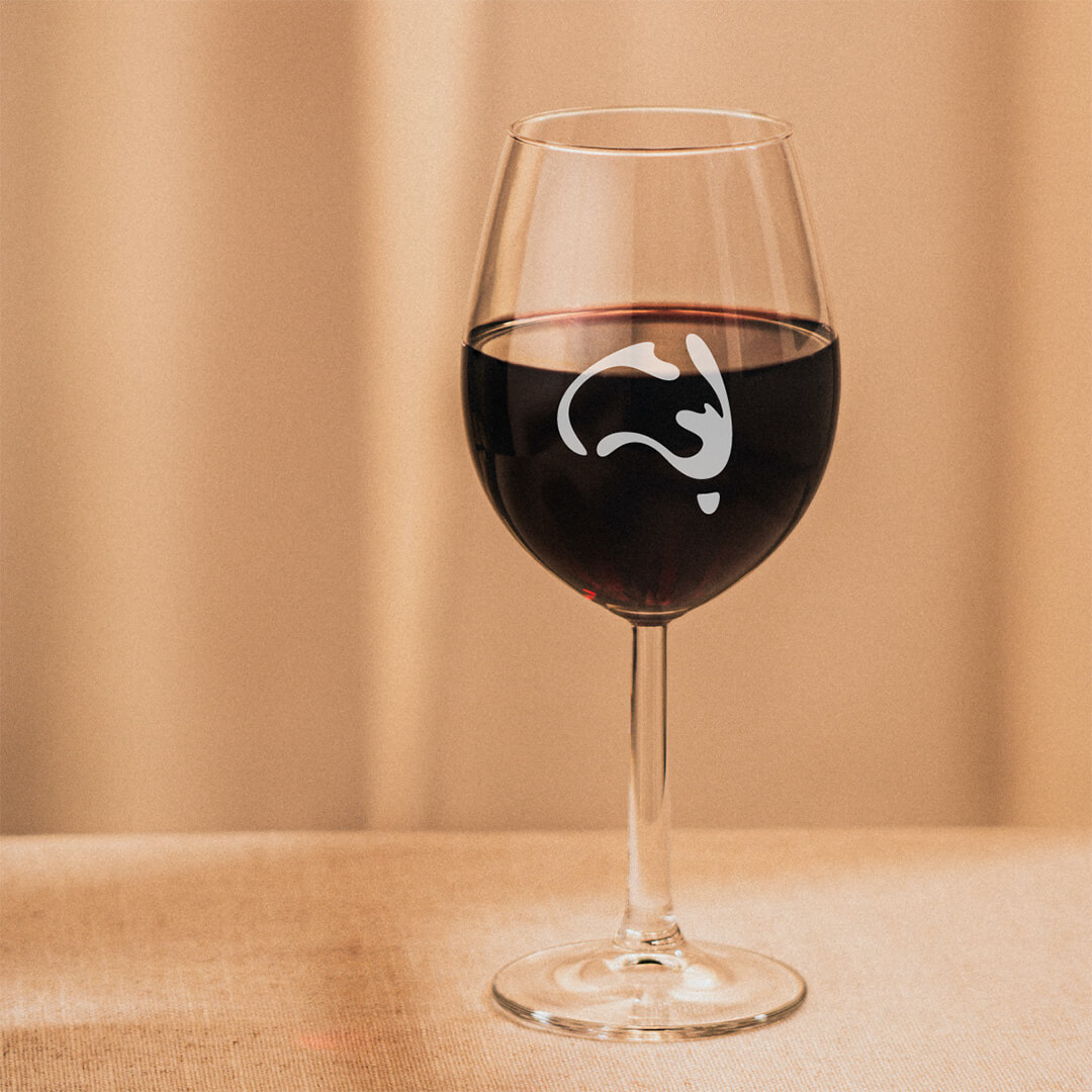 The Wine Australia logo printed on a wine glass