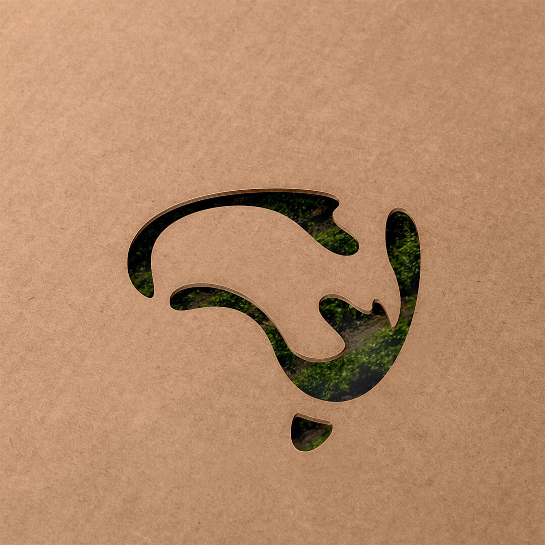 The Wine Australia logo laser cut into a piece of wood