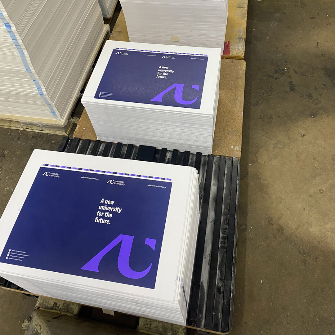 The Adelaide University prospectus being printed.