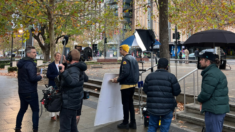 Behind the scenes of the Adelaide University brand film shoot