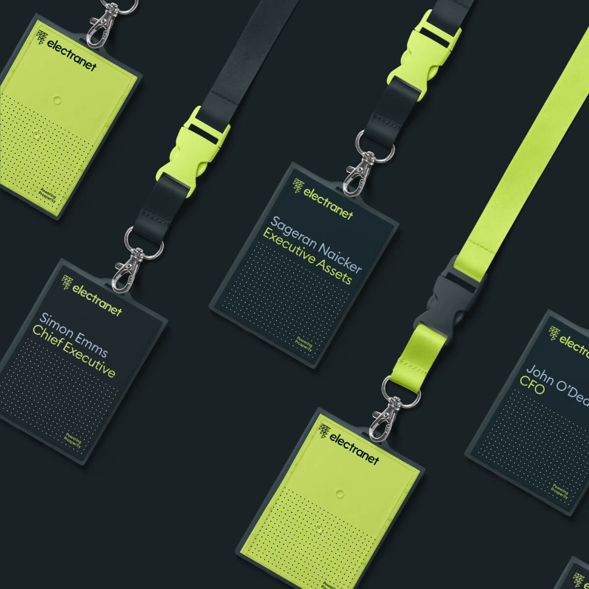 Electranet branded keycards in lanyards